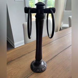 Palazzo oil rubbed bronze 2 ring towel stand